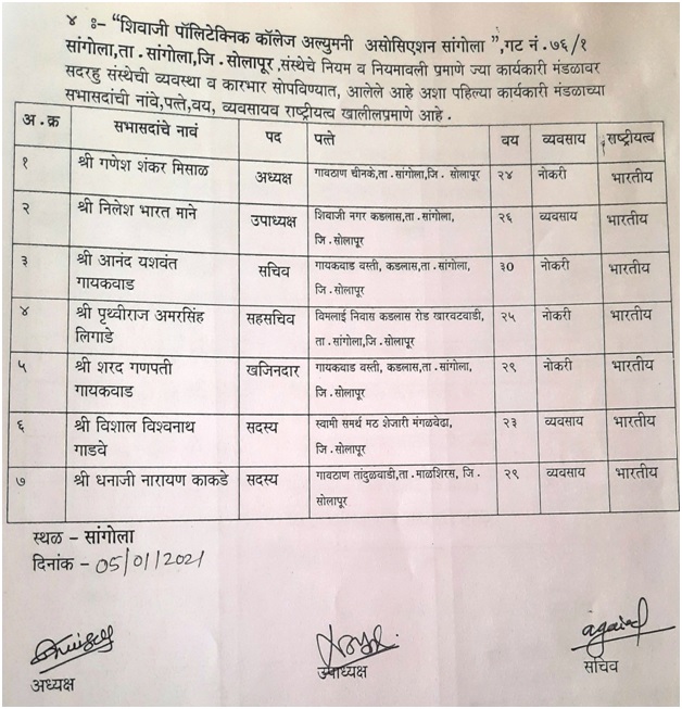 ALUMNI ASSOCIATION MEMBERS 